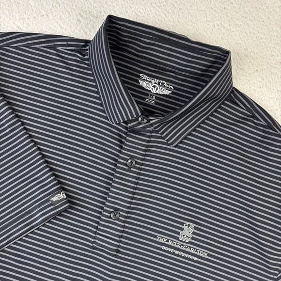 Straight Down Other - RITZ CARLTON Dove Mountain Performance Polo Shirt Mens Large Black Straight Down